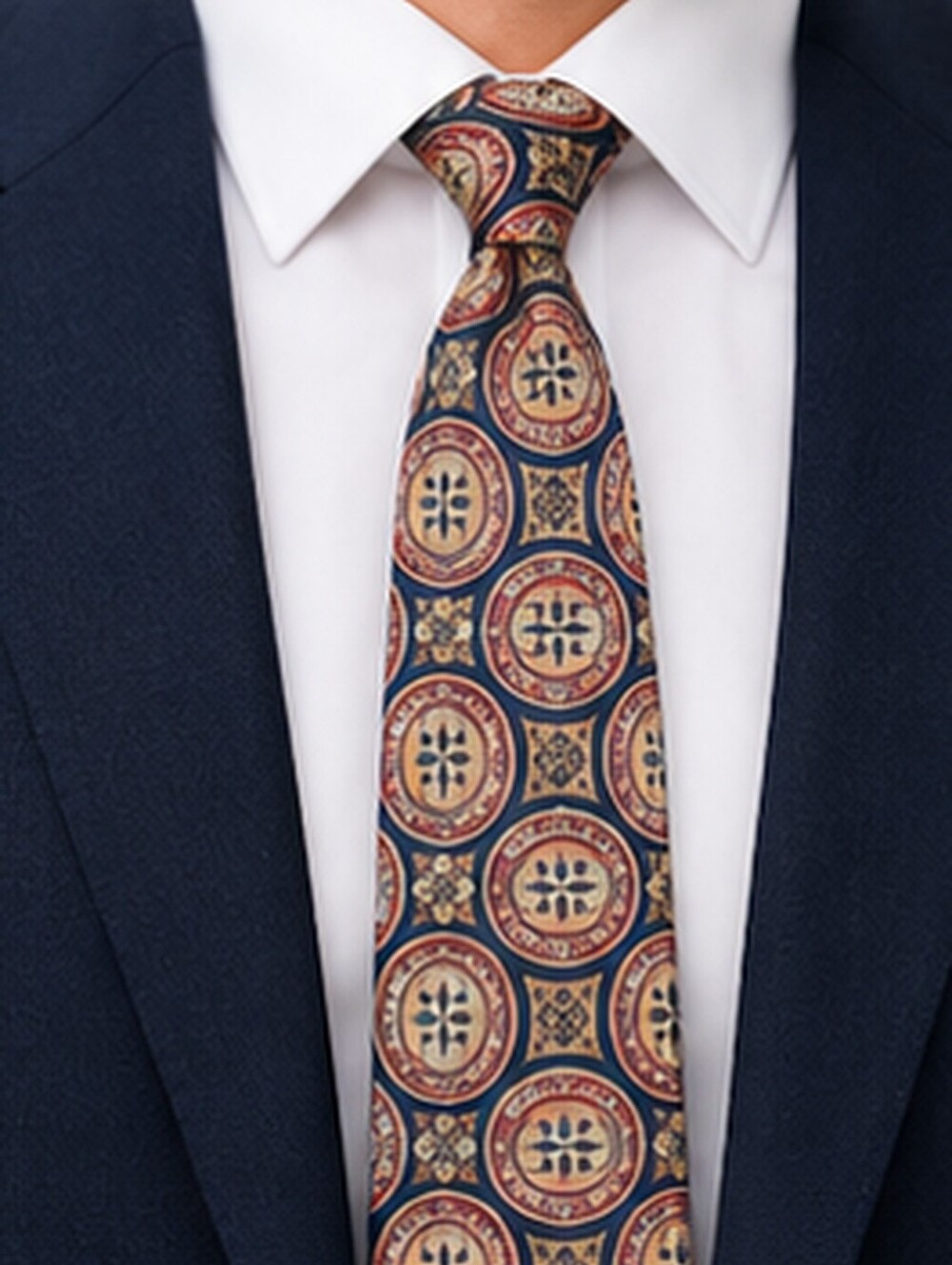 Havana Fashion The Rack Made in England Medallion Print Men’s Tie